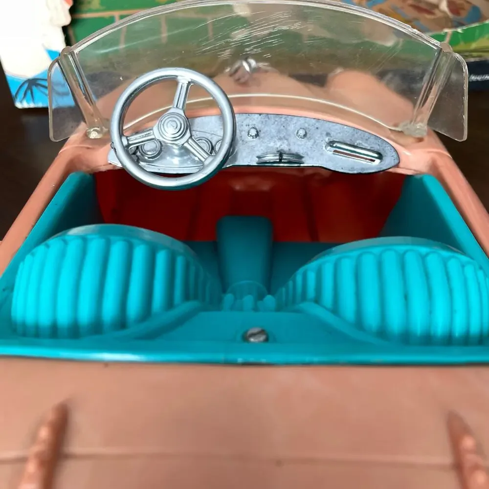 Vintage Barbie Austin Healey Convertible Sports Car 1962 w/ Box Irwin Toy FLAW